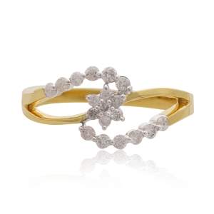 Designer Ring with Certified Diamonds in 18k Yellow Gold - LR1542P
